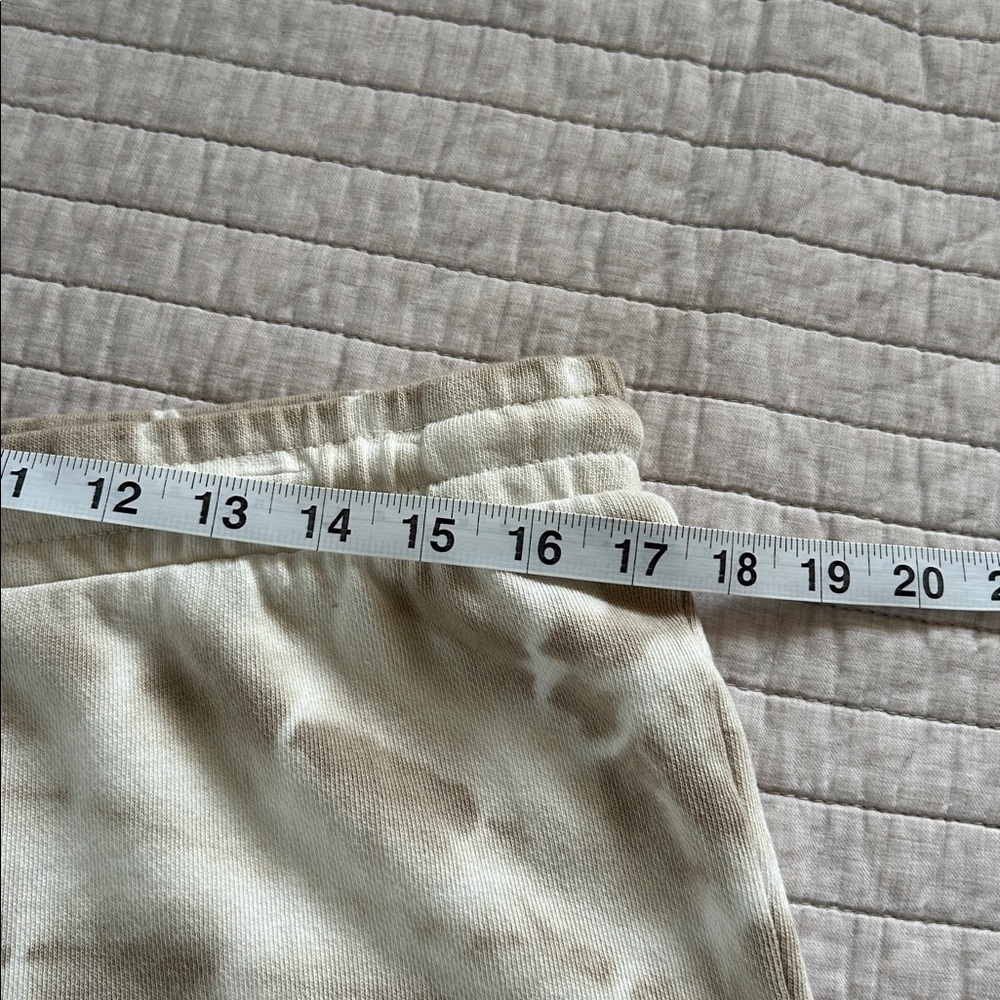 Z supply SADIE SPIRAL TIE-DYE comfy 100% cotton pull on beige lounge shorts L​ - Picture 8 of 10